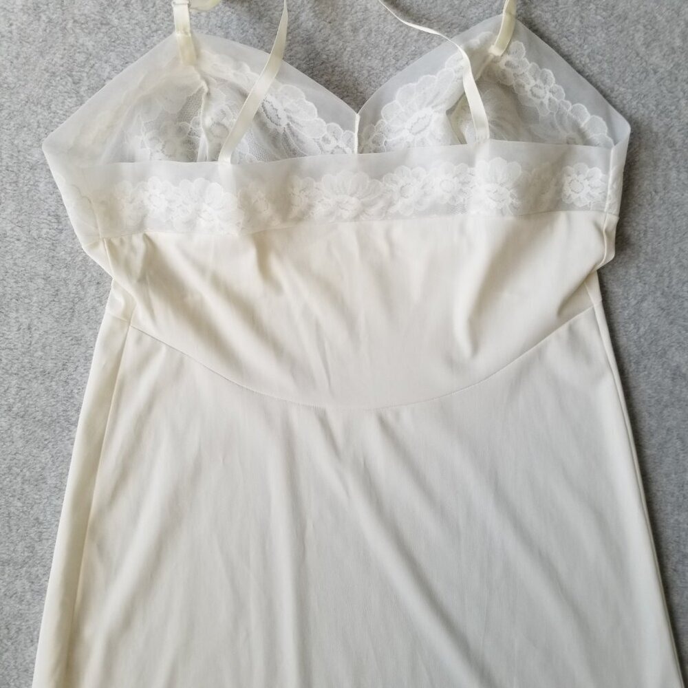 Vanity Fair Womens Vintage Slip Ivory Lace Trim Midi Dress USA Fairy Sz 36 - Picture 10 of 15
